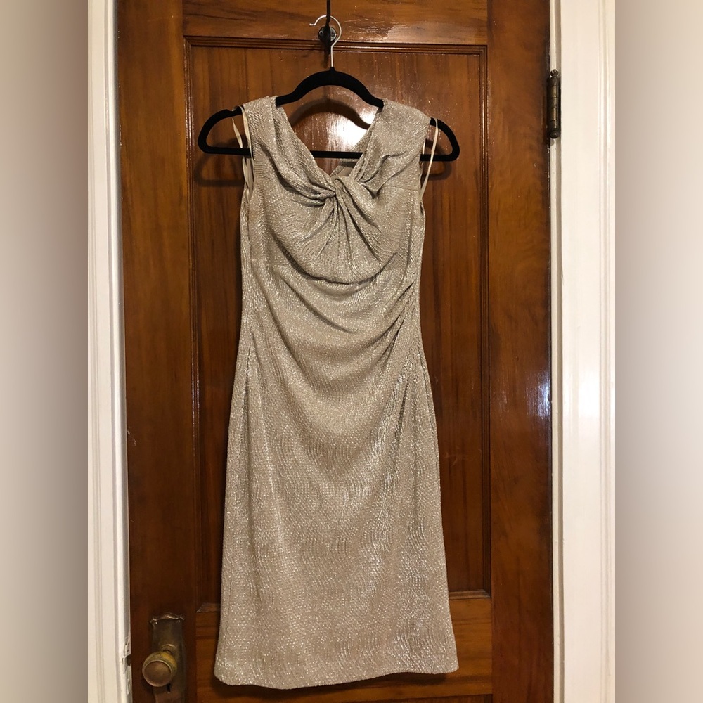 Ralph Lauren Silver Metallic Dress Sz 2